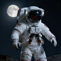 WW2 photography, SOMA game art style, astronaut, nighttime, full moon, hyperdetailed, realistic, dark, horror, thrilling, random art