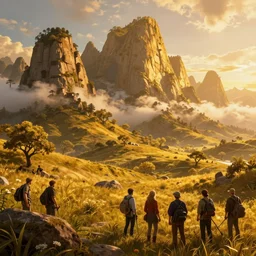 most beautiful wondrous landscape with golden hour lighting, vivid concept art by ted nasmith, john howe, alan lee, paul raymond gregory, inger edelfeldt, tim kirk, angus mcbride, jenny dolfen, high fantasy, trending on artstation