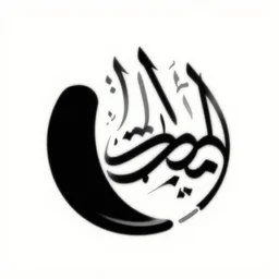arabic calligraphy of hearing loop logo, black on white background