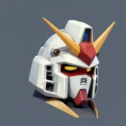 gundam head, v - fin, octane render, soft light, mekka, behance, vector, highly detailed illustration, realistic, rayearth, artstation. com, by greg rutkowski,