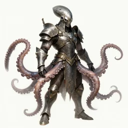 warrior in octopus armour concept art, intricate, detailed