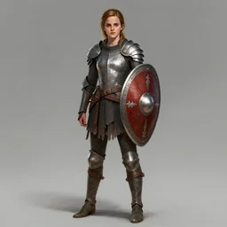 Full length artwork of 1 Emma Watson as a shield maiden depicting her full body head to toe in the frame, digital art, artstation, hyper detailed