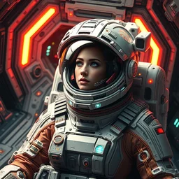 epic professional digital art of cyberpunk starship astronaut in spacesuit by leesha hannigan, iris van herpen, artstation, cgsociety, wlop, epic, much wow, much detail, gorgeous, detailed, masterpiece