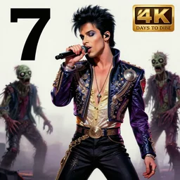 eighties prince the singer as a zombie, 7 days to die zombie, fine art, award winning, intricate, elegant, sharp focus, cinematic lighting, highly detailed, digital painting, 8 k concept art, art by guweiz and z. w. gu, masterpiece, trending on artstation, 8 k