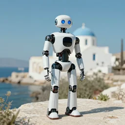 a robot standing in greece by thomas cole