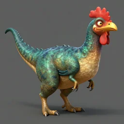 a chicken dinosaur , artwork by James Gurney