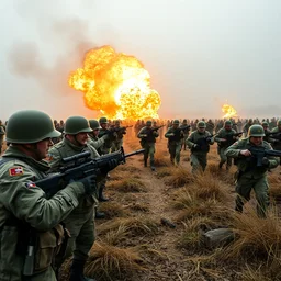 8 k, professional photography of a full scale invasion of poland conducted by russian generals.