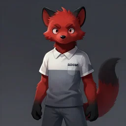 scary stories to tell in the dark illustration of an anthro red - black furry weasel fursona ( from the furry fandom ) in prisoner's regalia, in a prison cell, scratching desperately at the walls with his claws as a smoky cloud horror diffuses from his body ; pen detailing by stephen gammell