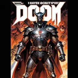 ( doom ) cover featuring hell knight!! by kenneth scott and frank frazetta, artstation, vivid gaze
