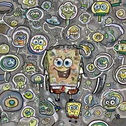 spongebob squarepants under weed clouds, digital art, amazing detail, by Kiko Rodriguez