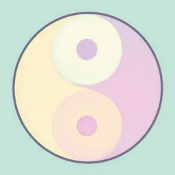 yin yang. retro art by jean giraud. fibonacci. pastel colors