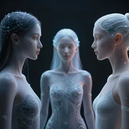 ethereal avatars meeting in the metaverse