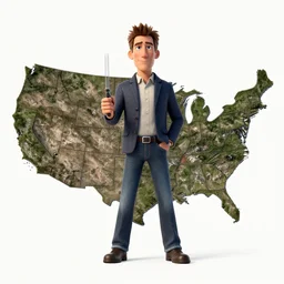 satellite image of united states, artstation, octane render, high quality 3 d render, paolo eleuteri serpieri, character photography, genndy tartakovsky