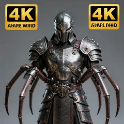 photo of a warrior with metal spider themed armour and helmet, highly detailed, 4 k, hdr, smooth, sharp focus, high resolution, award - winning photo