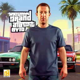Mark Zuckerberg in Grand Theft Auto 5 cover art, epic, 4k resolution, extremely detailed, very sharp, artstation, digital art, vibrant,