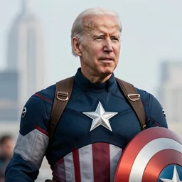 joe Biden as captain America, highly detailed, photorealistic, award winning cinematic