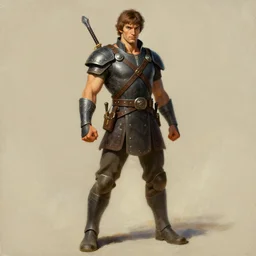 warrior, male, character design, painting by jean giraud, gaston bussiere
