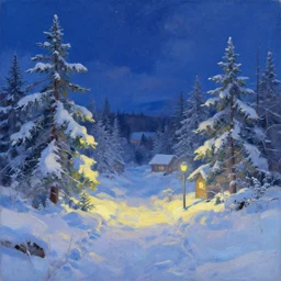 scenery artwork, scene beautiful, light!! light essential calm and cozy winter world snow and night, surrealism oil on canvas, artstation!! pixiv!! dream scenery, quality studio ghibli projection render, nier automata concept art, vaporwave textures