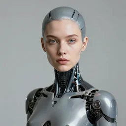 portrait of female android by liam brazier
