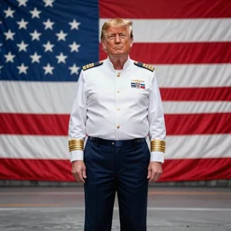 a professional photograph of donald trump as master chief, posing in front of a massive american flag, movie poster, cinematic, 4 k, wallpaper, lifelike, highly detailed