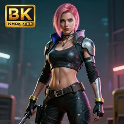 cyberpunk female warrior, highly detailed, 8 k, hdr, award - winning, trending on artstation, clayton crain, photorealistic