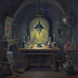 occult laboratory detailed, painting, 4 k