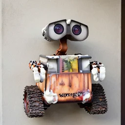 real life wall - e covered in yogurt, photo