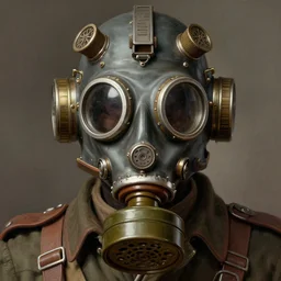 a close up illustration of an wwi soldier wearing an impossible elaborate majestic cybernetic steampunk gas mask, symmetrical, 8 k, highly detailed, digital painting, by gustave dore, artgerm, ken kelly, frazetta