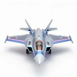 neon fighter jet, 8k product photo, isolated on a pure white background, centered, entire object in frame, sharp focus, soft studio lighting