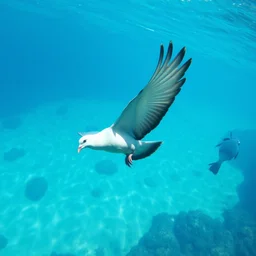 tropical underwater drone pigeon