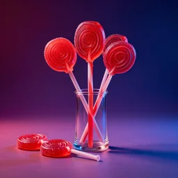perfect enjoyment, attractive product photoshoot of red licorice, best candy in the entire galaxy, studio lighting, dramatic colorful lighting, evokes feelings of desire, zeiss 1 5 0 mm f 2. 8 hasselblad, award - winning photo