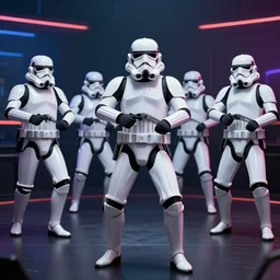 storm troopers dancing like crazy in the club