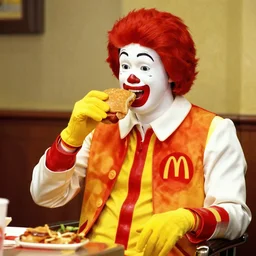a big mac eating ronald mcdonald