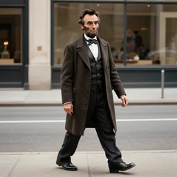 abe lincoln is a street walker, style of norman rockwell, rule of thirds, sharp.