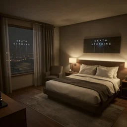 a screenshot of hotel dusk : room 2 1 5 ( ds 2 0 0 7 ), a screenshot of death stranding ( ps 4 2 0 1 9 )