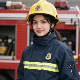 beautiful portrait of a female fire fighter who looks like Boa Hancock  , character design by Brad Knuckle and Mark Brooks 4k detailed, soft lighting