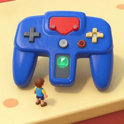 man playing nintendo 6 4 in the year 5 5 0
