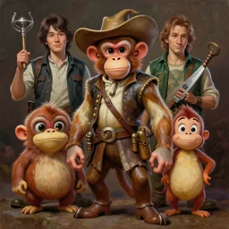 portrait of guybrush threepwood from monkey island video game, huggy wuggy from poppy playtime video game, fullbody, ultra high detailed, oil painting, greg rutkowski, charlie bowater, yuumei, yanjun cheng, unreal 5, daz, hyperrealistic, octane render, rpg portrait, dynamic lighting, fantasy art, beautiful face