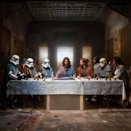 the cast of Star Wars at the last supper