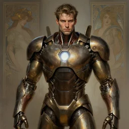 cinematic scene with a male iron golem, intricate, elegant, highly detailed, digital painting, artstation, concept art, smooth, sharp focus, illustration, thriller atmosphere, art by artgerm and greg rutkowski and alphonse mucha