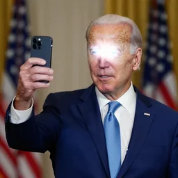 joe biden accidentally leaves flash on when taking a selfie, gets blinded by the light