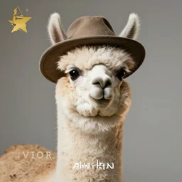 a hipster llama wearing a hat, studio lighting, award winning photography