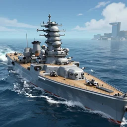 high tech battleship from dual universe, game screenshot