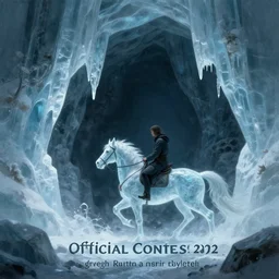 riding the warcat into the translucent ice caves. melancholy undertones, high fantasy art official contest submission greg rutkowski 3 8 4 0