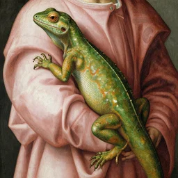 lizard wearing robe, giotto di bondone