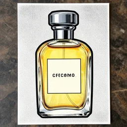 medium shot, 2 0 th century perfume bottle ads, illustration on top of a dithered photo, in the style of ben - day halftone dots by benjamin henry day, roy lichtenstein, detailed, 8 k