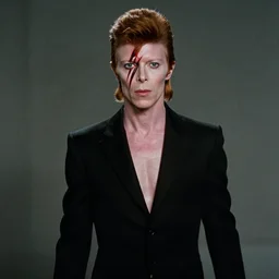 film still of David Bowie as Dr. Manhattan in Watchmen, 4k