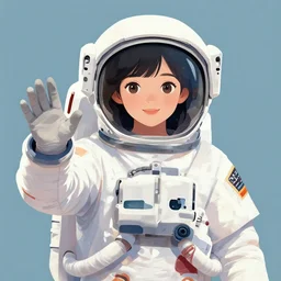( ( dither ) ), editorial illustration portrait of a young astronaut girl reaching for the stars, colorful modern, roger broders, hein schulz neudamm, ( ( giuseppe riccobaldi ) ), volumetric, dynamic pose, detailed, matte print, muted color, lomography, dramatic lighting, ( ( risograph ) )
