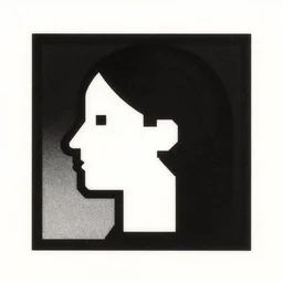 minimalist ui art icon for a wandering mind, victo ngai, kilian eng, lois van baarle, flat, artstation, behance, pixel, minimalist, black and white, screen print, vintage 1 9 6 0 s print