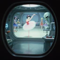 fuji 5 0 r, 3 5 mm ; closeup aliens film still of medical bay interior window lookout view like ; in the background projection of beautiful hyperrealistic film still from kagemusha movie of seinen manga ballerina scene in style of 1 9 9 0 frontier in porcelain 3 5 mm photography magazine architectural studio edition, highly detailed, cinematic lighting, 8 k